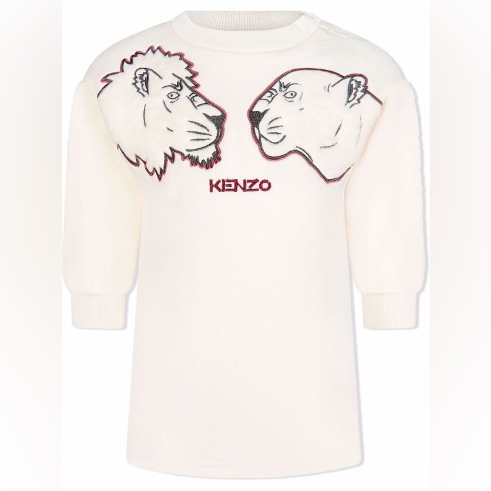 Kenzo Kids logo-embroidered crew-neck jumper dress